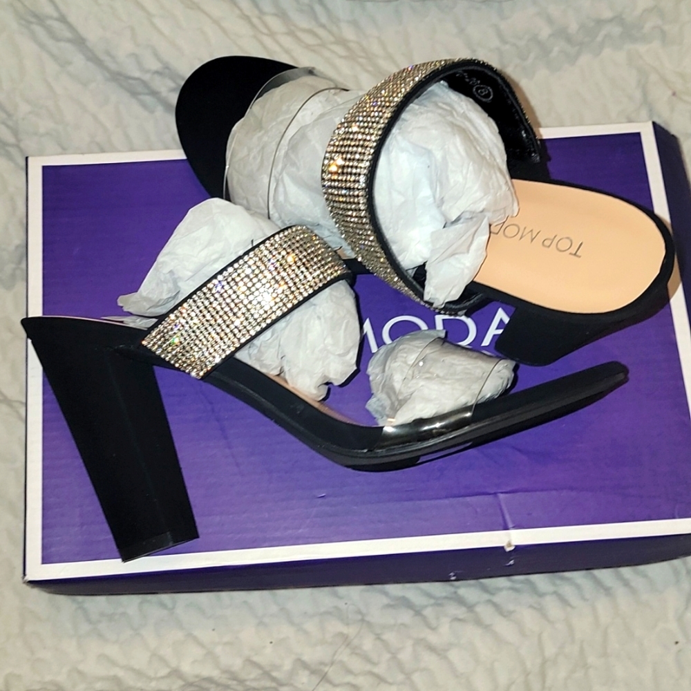 Black Rhinestone Heels - Picture 2 of 6